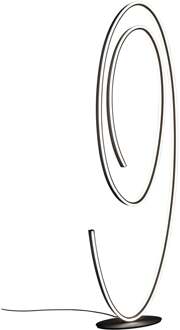 CINQUE LED Vloerlamp - Cinque Ciola - 1 Lichtpunt van 62 Watt - Dimbaar - Aanpasbare Lichtkleur - Voetschakelaar - Mat Zwart - Metaal Zeer Warm Wit;Warm wit;Natuurlijk wit