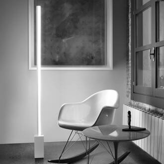 Circ LED vloerlamp van aluminium, dimbaar mat wit