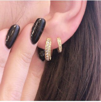 Circle Hoop Earrings - Oostenrijks kristal Wit & Goud