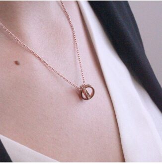 Circle Hoop Hangers - Oostenrijks kristal Wit en roségoud - One Size