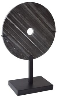Circle Ornament op voet - Zwart Marmer Ø30cm
