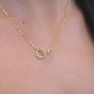 Circle Twin hangers - Oostenrijks kristal - maat Wit & Goud