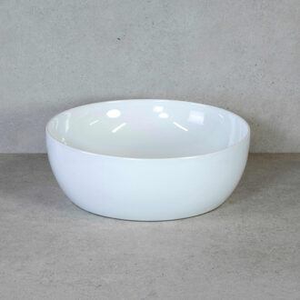 Circle Waskom - 40x40x14cm - opbouw - keramiek - glans wit 15001020 Wit glans