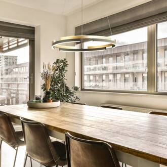 Circly LED hanglamp, metaal, afstandsbediening, CCT, dimbaar zwart, goud, wit