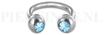 Circulair barbell 1.2 mm aquamarijn 8 mm