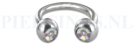 Circulair barbell 1.2 mm kristal AB 8 mm