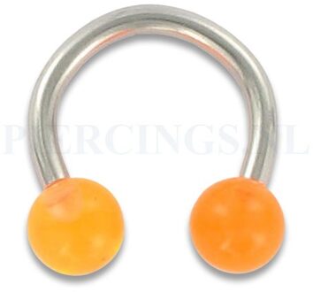 Circulair barbell 1.6 mm acryl oranje