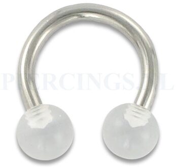 Circulair barbell 1.6 mm acryl transparant