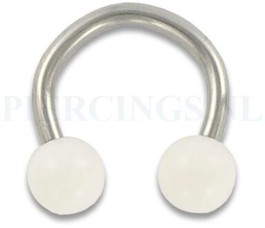 Circulair barbell 1.6 mm acryl wit
