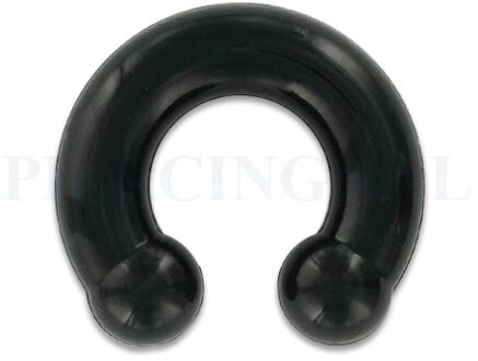 Circulair barbell 8 mm flexibel zwart