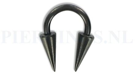 Circulair barbell zwart 1.2 mm long cones S