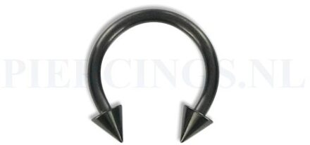 Circulair barbell zwart 1.6 mm spikes 14 mm