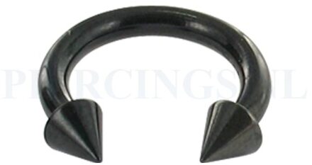 Circulair barbell zwart 2 mm spike