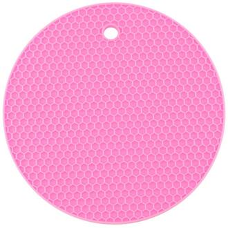 Circulaire Honingraat Siliconen Isolatie Mat Verdikte Anti-Slip Isolatie Mat Keuken Tafel Kussen roze