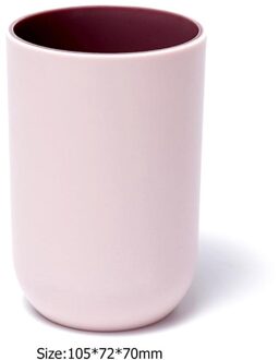 Circulaire Tandenborstel Tumbler Grote capaciteit Drinkbeker PP TPR Eenvoudige Kleine Potplanten Cup Vlakte Stijl Badkamer Accessoires Roze