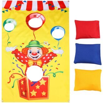 Circus Carnaval Zandzak Game Vlaggen Clown Gooien Opknoping Vlaggen Outdoor Zandzak Game Vlaggen Grappig Gooien Spel Met 3P