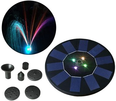 Cirkel Solar Power Water Drijvende Fontein Pomp Vrijstaande Ingebouwde Batterij Voor Vogel Bad Tuin Zwembad Aquarium gazon 1.4W 3.7V