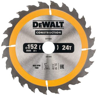 Cirkelzaagblad 152x20x24t, positief 10°, kerf 2,5mm - DT1930-QZ