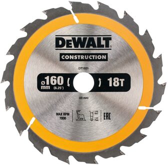 Cirkelzaagblad 160x20x18t, positief 20°, kerf 2,5mm - DT1931-QZ