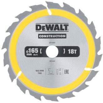 Cirkelzaagblad 165x20x18t, positief 20°, kerf 2.5mm - DT1933-QZ