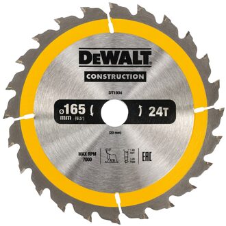 Cirkelzaagblad 165x20x24t, positief 10°, kerf 1.8mm - DT1934-QZ