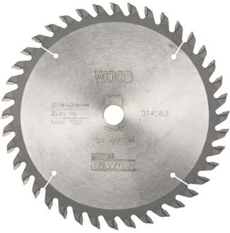Cirkelzaagblad 184x16x40t, wisseltand, positief 10°, kerf 2,8mm - DT4063-QZ