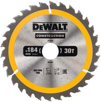 Cirkelzaagblad 184x30x30t, positief 10°, kerf 2,6mm - DT1942-QZ