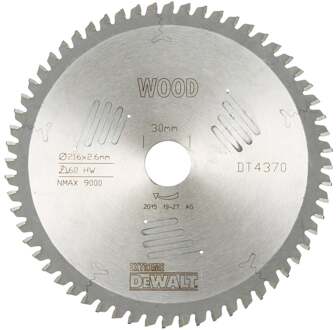 Cirkelzaagblad 216x30x60t, trapezium, negatief 5°, kerf 2,6mm - DT4370-QZ