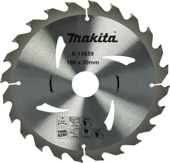 Cirkelzaagblad Hout | 190x30x1,6 24T 18g - E-15659 - E-15659