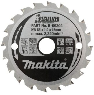 Cirkelzaagblad hout 85x15x1,0 20T 10g - B-16885