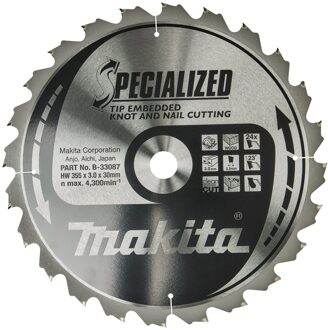 Cirkelzaagblad TipE 355x30x3,0 24T 23g - B-33087