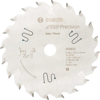 Cirkelzaagblad Top Precision Best for Wood 165 x 20 x 1,8 mm, 20