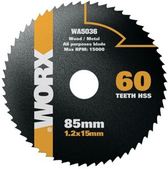 cirkelzaagblad WA5036 hss 85 mm 60 tanden