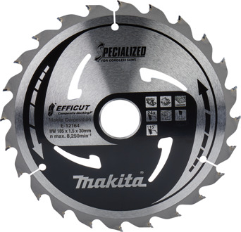 Cirkelzaagblad WPC | Efficut 185x30x1,5 24T 15g - E-12164 E-12164