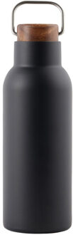 Ciro gerecycled roestvrijstalen fles van 580 ml Zwart - One size