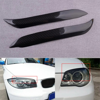 CITALL 1Pair Carbon Fiber Car Headlight Eyebrows Eyelids Cover Fit for BMW 1 Series E81 E87 E82 E88 2008 2009 2010 2011 2012