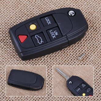 Citall 1Pc 5 Knop Flip Sleutel Shell Folding Remote Case Fob Voor Volvo S60 S80 V70 XC70 XC90 2003 2004 2005 2006