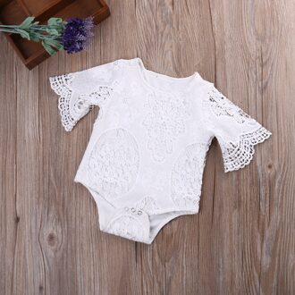 Citgeett Mooie Baby Meisjes Witte Ruches Half Mouw Romper Baby Kant Jumpsuit Kleding Sunsuit Outfits Zomer 3M
