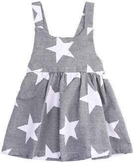 Citgeett Zomer Kids Baby Meisjes Jurken Mouwloze Beach Zonnejurk Ster Streep Party Dress Kleding 5T