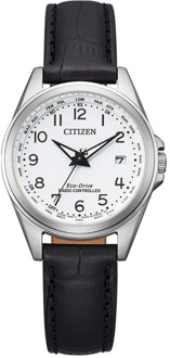 Citizen Dames Horloge Wit Leer, Quartz, 10Atm Citizen , Gray , Dames - ONE Size