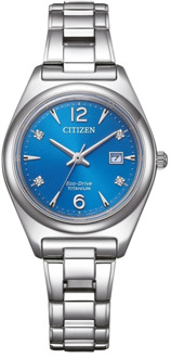 Citizen Super Titanium Horloge met Blauwe Wijzerplaat en Diamanten Citizen , Blue , Dames - ONE Size