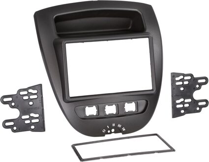 Citroen 2-DIN Paneel Citroën C1 - Peugeot 107 - Toyota Aygo 2005-2014 Kleur: Zwart 38130027