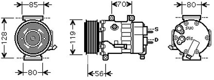 Citroen COMPRESSOR C4/P308SW 20HDi 03- 0900K256