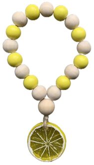 Citroen Hout Bead Garland Boerderij Rustieke Kralen Met Jute Buffalo Plaid Tassles Hout Bead Garland Set Boerderij Decor 1