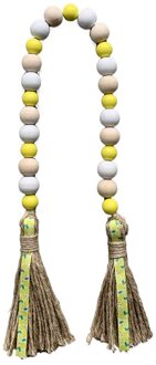Citroen Hout Bead Garland Boerderij Rustieke Kralen Met Jute Buffalo Plaid Tassles Hout Bead Garland Set Boerderij Decor 3