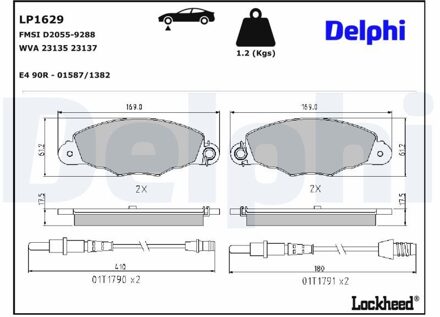 Citroen Jeu De Plaquettes De Frein LP1629