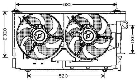 Citroen KADER + DUBBELE KOELVENTILATOR 0955749