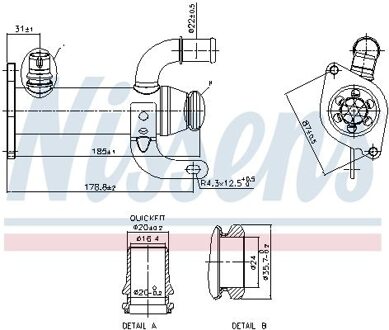 Citroen Koeler, uitlaatterugvoering 989278