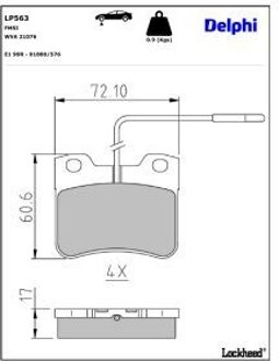 Citroen Remblokkenset, schijfrem LP563