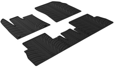 Citroen Rubbermatten passend voor Citroën Berlingo Multispace / Opel Combo Tour (MPV) / Peugeot Rifter 9/2018-9/2019 (Variabele stoelen) (T Profil 5-delig + ronde montageclips)